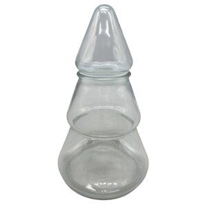 Christmas Clear Glass Decorative Candy Jar With Airtight Lid For Storage READ